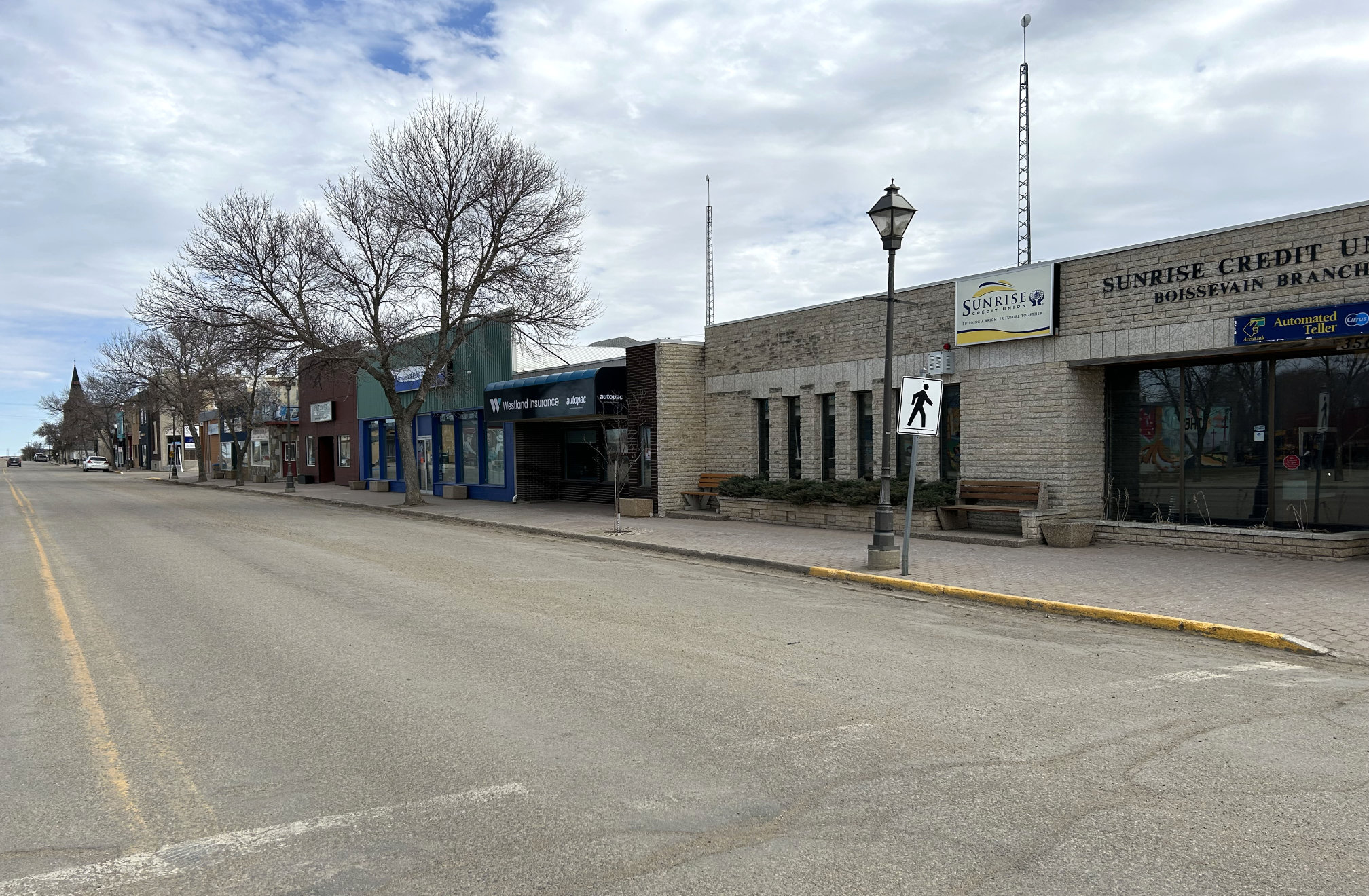 [2024 photo of South Railway looking east from Sunrise Credit Union at the Stephen Street intersection]